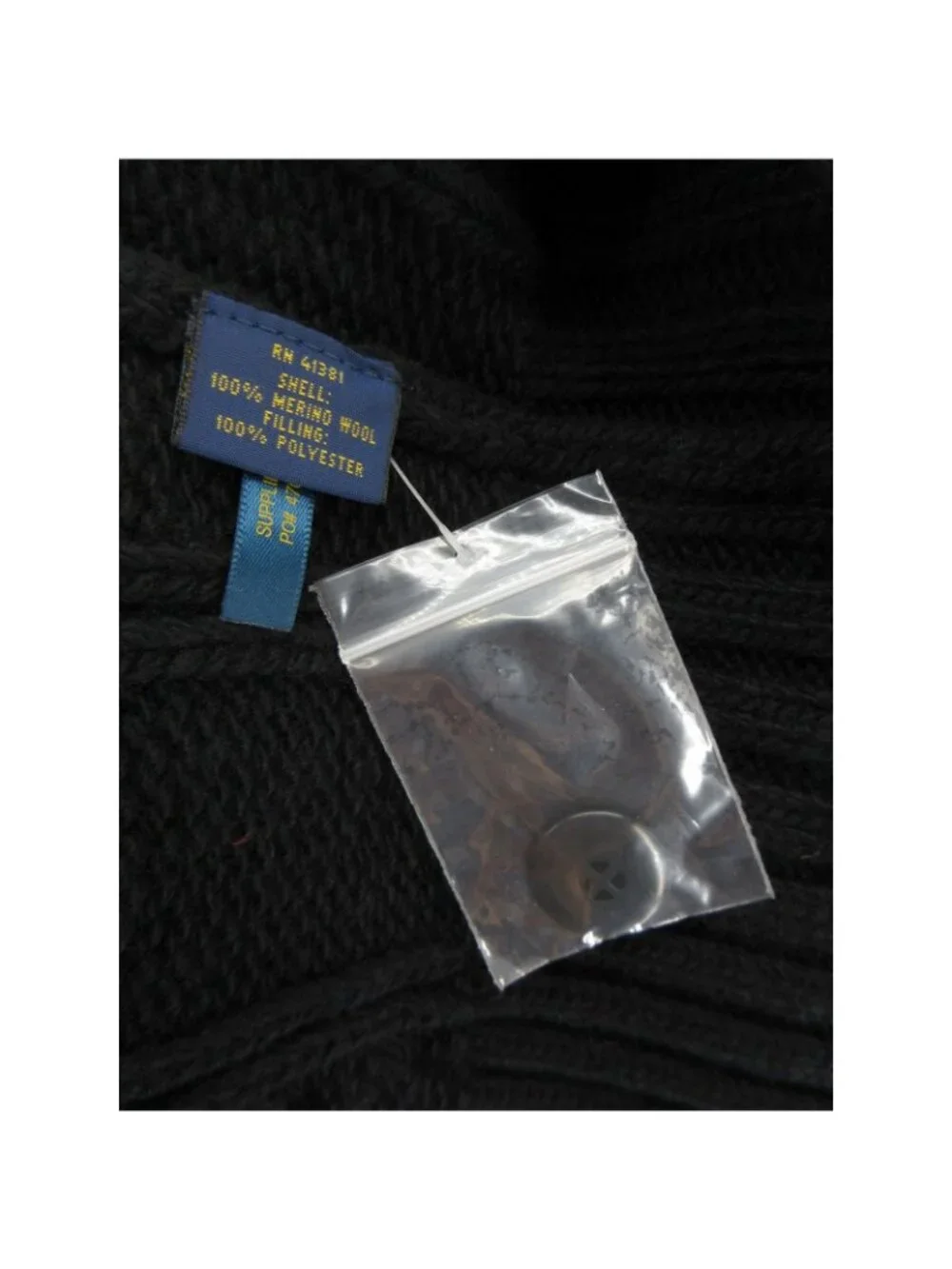 Polo Ralph Lauren Sweater 2XB Merino Wool Henley Cable Knit Mock Neck